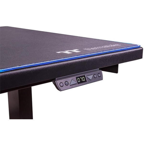 Birou gaming reglabil electric pe inaltime Thermaltake ToughDesk 350 negru