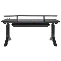 Birou gaming reglabil electric pe inaltime Thermaltake Argent P900 negru iluminare RGB