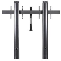 Stand de podea cu fixare in perete B-Tech, pentru doua display-uri cu diagonala 56-65", suporta pana la 70kg (per ecran), inaltime stand 2m, VESA pana la 600x400, include polita pentru montarea camerei de videoconferinta, cable management integrat, includ