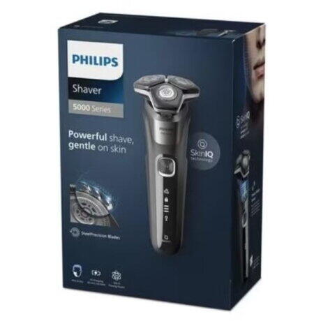Aparat de Ras PHILIPS Shaver Series 5000 S5887/30 Acumulator, Autonomie 60 min, SkinIQ, Gri