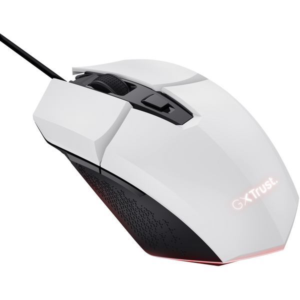 Mouse Trust GXT110W Felox cu fir, rezolutie maxima 6400 DPI, alb