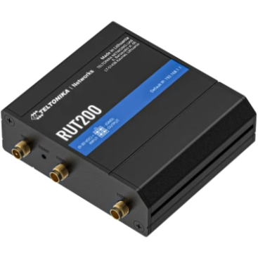 TELTONIKA INDUSTRIAL CELLULAR ROUTER RUT200 4G (LTE) – Cat 4 up to 150 Mbps, 3G – Up to 42 Mbps, 2G – Up to 236.8 kbps, sTANDARDE WIRELESS: IEEE 802.11b/g/n, Access Point (AP), Station (STA), Wi-Fi users: 50, Fast roaming (802.11r), Relayd, Interfata: 1 x