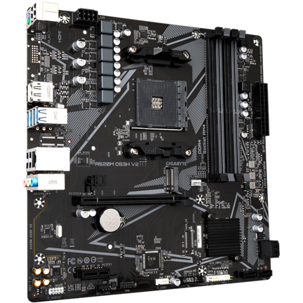 Placa de baza GIGABYTE A520M DS3H V2 AM4, 4x DDR4, 1x DP 1x HDMI, 1 PCIE x16 1x PCIE x1, 1x M.2, 4x SATA 6gb/s