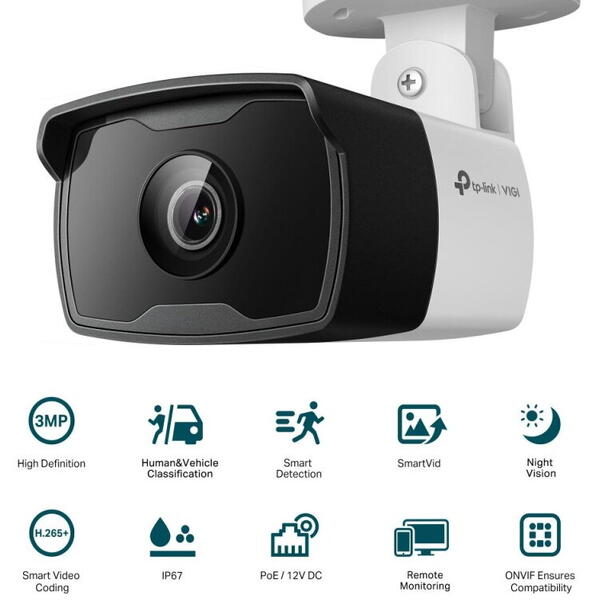 TP-LINK VIGI C330I 3MP Outdoor Bullet Network Camera 4mm