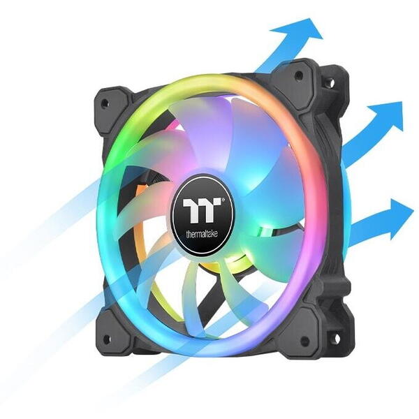 Set 3 ventilatoare Thermaltake Swafan 14 140mm iluminare aRGB