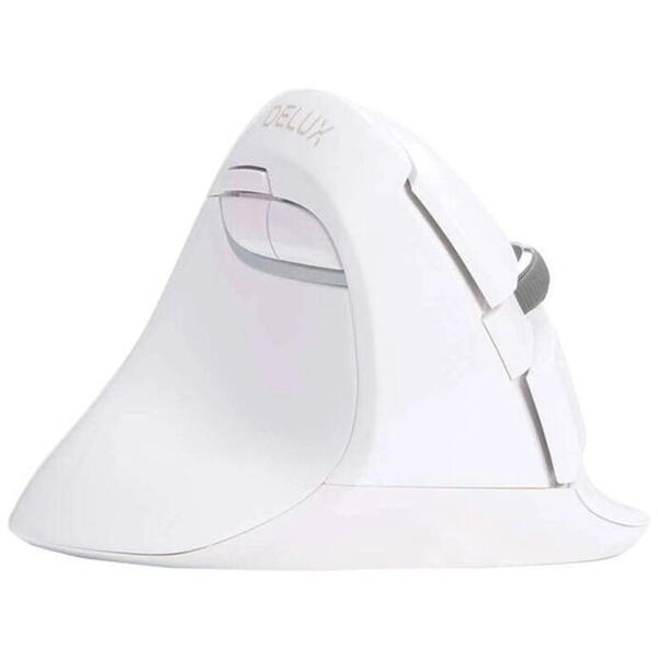 Mouse wireless si bluetooth Delux M618 mini alb pentru stangaci