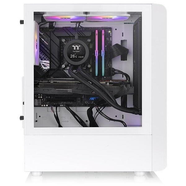 Carcasa Thermaltake S200 Tempered Glass aRGB Snow alba