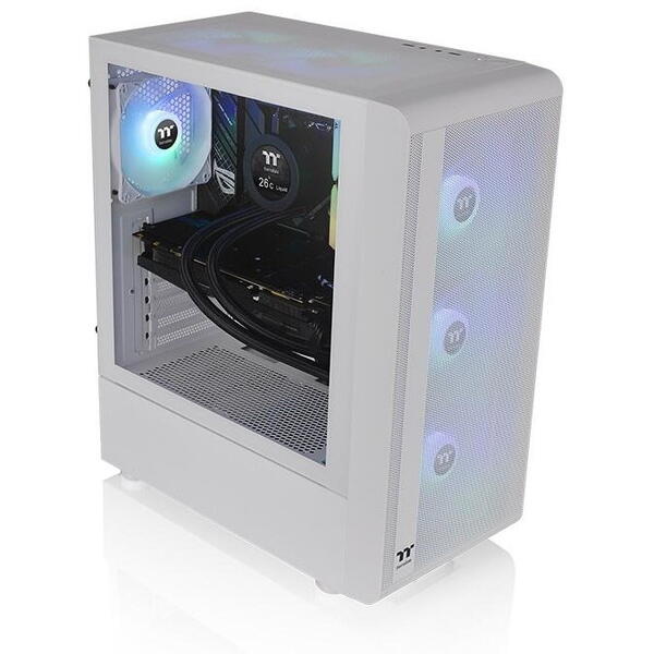 Carcasa Thermaltake S200 Tempered Glass aRGB Snow alba