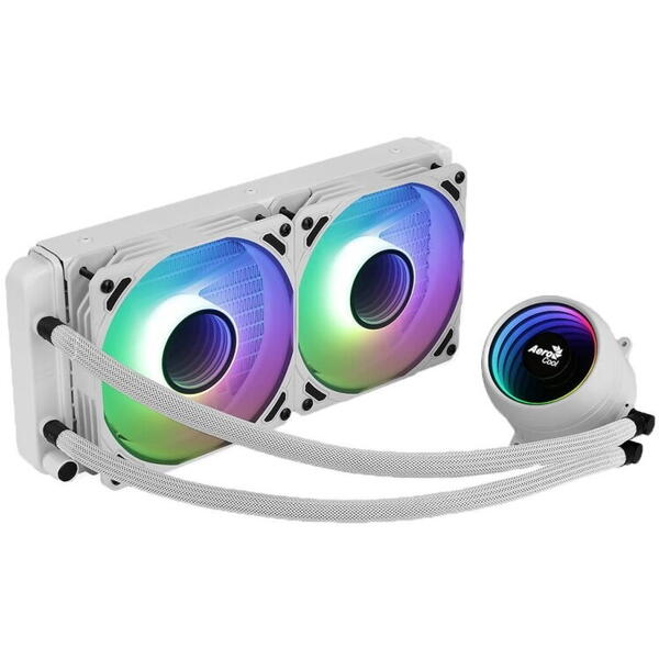 Cooler procesor cu lichid Aerocool Mirage L240 alb iluminare aRGB