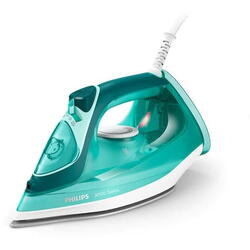Fier de calcat Philips Seria 3000, putere 2400W, jet continuu de abur 40g/min, culoare turcoaz, rezervor de apa 300ml, talpa ceramica, oprire automata