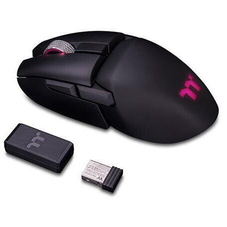Mouse gaming wireless si bluetooth Thermaltake Premium Argent M5 iluminare RGB negru