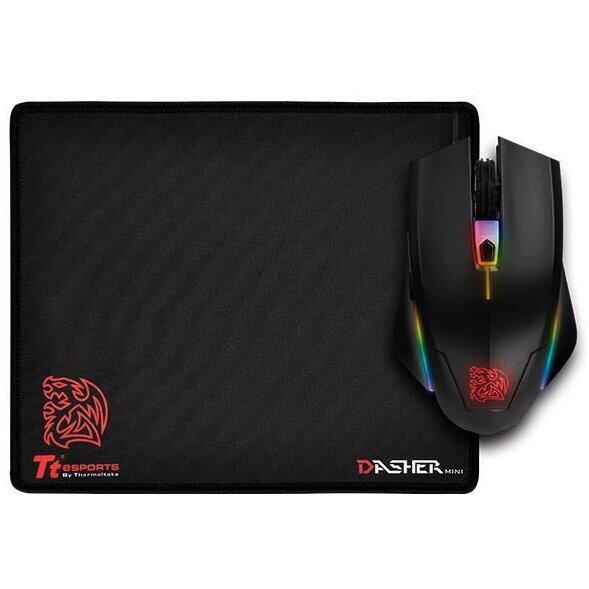 Thermaltake Mouse gaming si mousepad Tt eSPORTS Talon Elite iluminare RGB negru