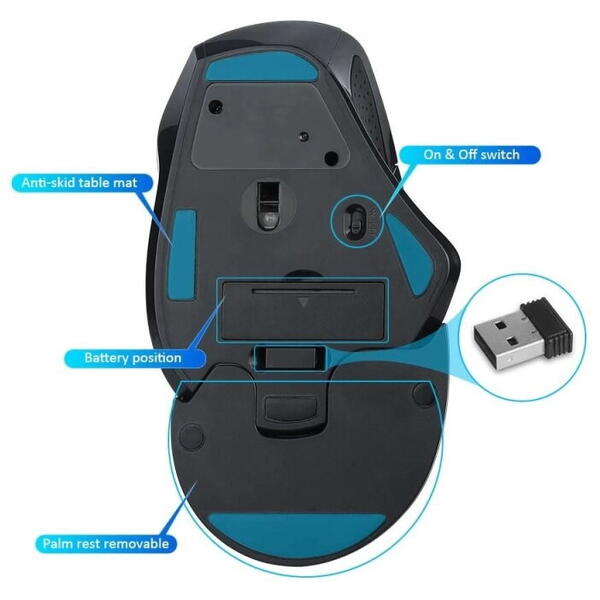 Mouse wireless Delux M910 negru