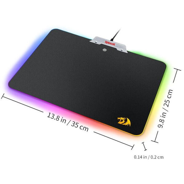 Mousepad gaming Redragon Orion negru iluminare RGB