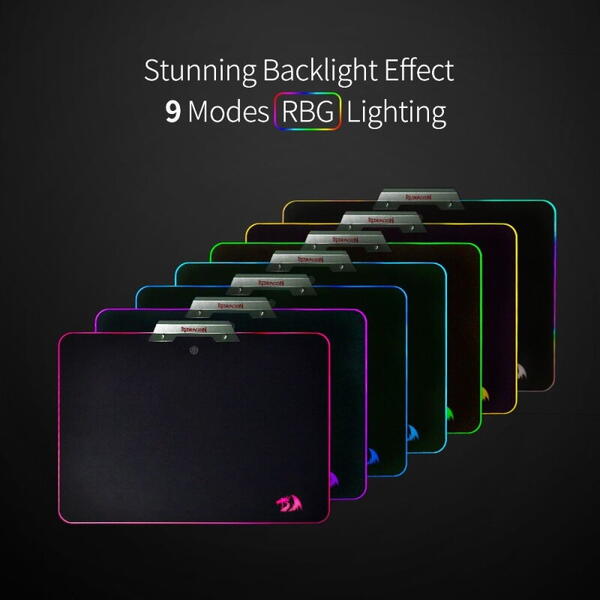 Mousepad gaming Redragon Orion negru iluminare RGB