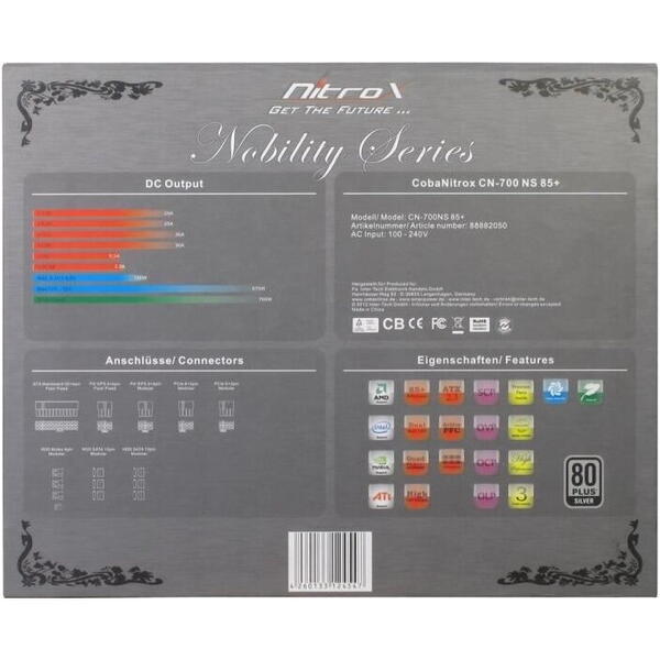 Sursa Inter-Tech CobaNitrox Nobility 700W 80+ SILVER