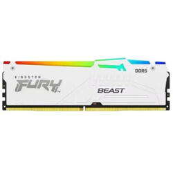 Memorie RAM Kingston, DIMM, DDR5, 64GB, 6000MHz, CL36, 1.35V, FURY Beast White, RGB, Kit of 2