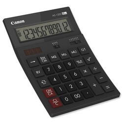 Calculator birou Canon AS1200, 12 digiti, display LCD vertical, inclinat, separator de mii, functie schimbare de semn, oprire automata, sursa de energie: alimentare dubla.