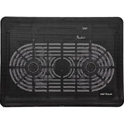 Cooling pad Serioux, SRXNCP007, Dimensiuni: 340*250*23mm, Compatibilitate maxima laptop: 15.6 inch, Dimensiune ventilator: 2 x 125 *125*15mm, Nivel zgomot: 10dB, Flux aer: 20CFM, Tensiune alimentare: DC 5V, Viteza rotatie maxima: 1500RPM, Iluminare LED: A