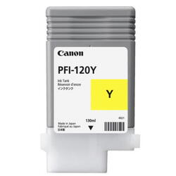 Cartus cerneala Canon PFI-120Y, yellow, capacitate 130ml, pentru Canon TM 200/205/300/305.