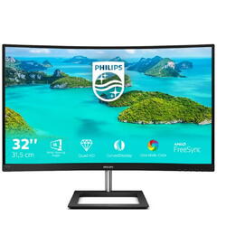 Monitor 31.5" PHILIPS 325E1C, Curved 1800R, WQHD 2560*1440, 75 Hz, VA ,WLED, 250 cd/mp, 16:9, 3000:1, Mega Infinity DCR, 4 ms, Anti-Glare, 3H,Haze 25%, 178/178, FreeSync, Low blue mode, flicker free, VGA, DP, HDMI,audio out, Kensington lock, VESA 100*100,