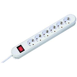 Prelungitor Bachmann, 6 prize, impamantare, protectie copii ,intrerupator, 5 metri, alb