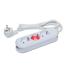 Prelungitor Bachmann SMART 3xCEE7/3, fara intrerupator, lungime cablu 1.5m, H05VV-F 3G1.5 alb, nedemontabil