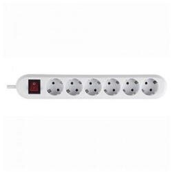 Prelungitor Bachmann SMART 6xCEE7/3 PC, cu intrerupator, lungime cablu 1.5m, H05VV-F 3G1.5, alb, demontabil