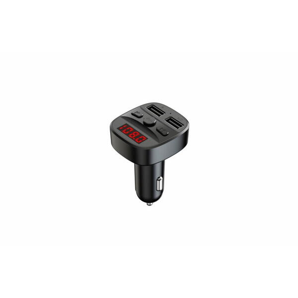 Modulator FM Serioux ABFM60, Bluetooth 5.0 , raza actiune de până la 5 m, voltaj intrare: 1x DC 12V/24V ,2 porturi USB: 1x USB DC5V 2.4A Max 1 x USB audio (pana la 32 GB), slot MicroSD (pana la 32 GB), format muzica: MP3/WMA/WAV, frecvența FM: 87.5MHz - 1
