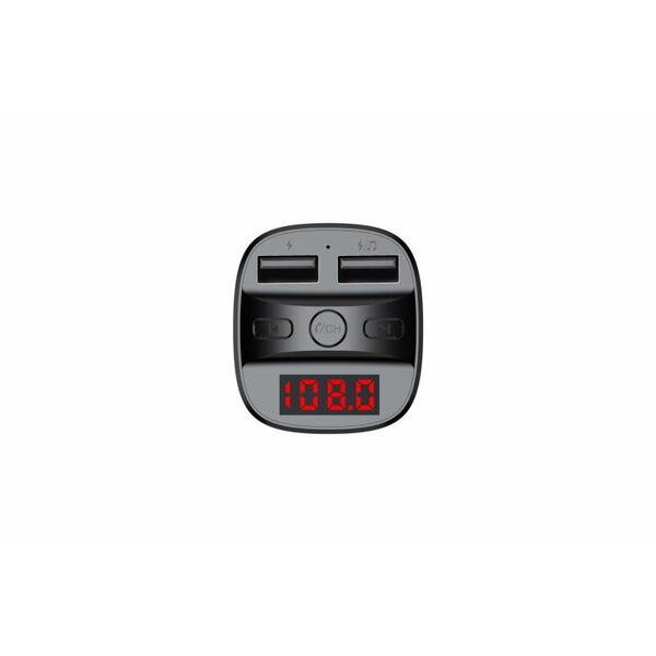 Modulator FM Serioux ABFM60, Bluetooth 5.0 , raza actiune de până la 5 m, voltaj intrare: 1x DC 12V/24V ,2 porturi USB: 1x USB DC5V 2.4A Max 1 x USB audio (pana la 32 GB), slot MicroSD (pana la 32 GB), format muzica: MP3/WMA/WAV, frecvența FM: 87.5MHz - 1