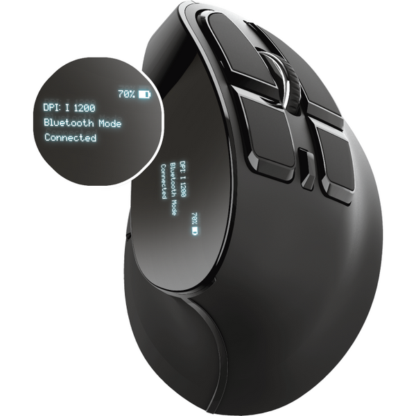 Mouse Trust Voxx, Rechargeable Ergonomic Wireless, negru