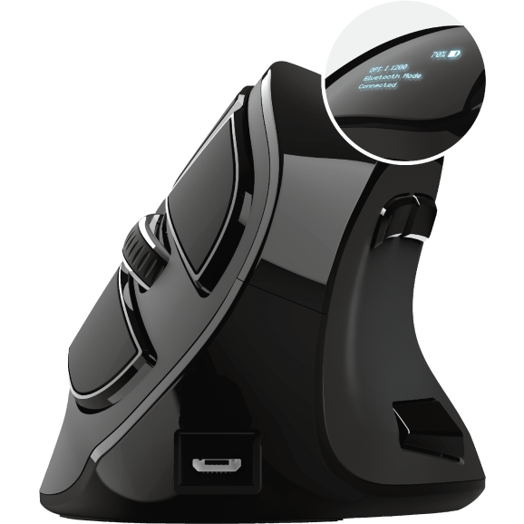 Mouse Trust Voxx, Rechargeable Ergonomic Wireless, negru