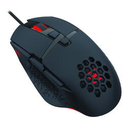 Mouse gaming Serioux Tobis, Senzor Sunplus 192, 1000-6400 DPI, switch HUANO, pana la 20 milioane de click-uri, 8 Butoane, 3 moduri de iluminare RGB, cablu USB 1.5M, plug and play, compatibil cu Windows 2000/XP/9X/VISTA/7/8/10