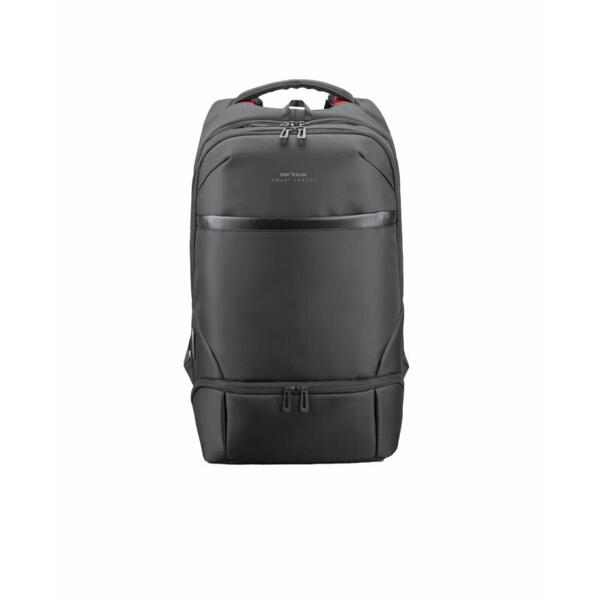 Rucsac notebook Serioux, SMART TRAVEL ST9588, dimensiuni: 32 x 19 x 46 cm, rezistent la apa, compartimente multiple, compartiment separat pentru notebook: max. 15.6", bretele ajustabile, port de încărcare USB, buzunar ascuns la spate, material poliester