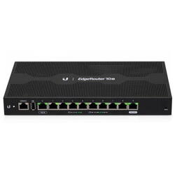 Ubiquiti EdgeRouter ER-10X, 10x Gigabit LAN, 10 Gigabit RJ45 ports offer copper connectivity with PoE input on port 1 and PoE passthrough on port 10 Passthrough, Powered by 24V Passive PoE or External AC/DC Adapter, Dual-Core, 880 MHz, MIPS1004Kc Processo