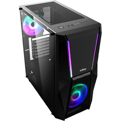 Carcasa nJoy Fort, Middle Tower, ATX, fara sursa, Black