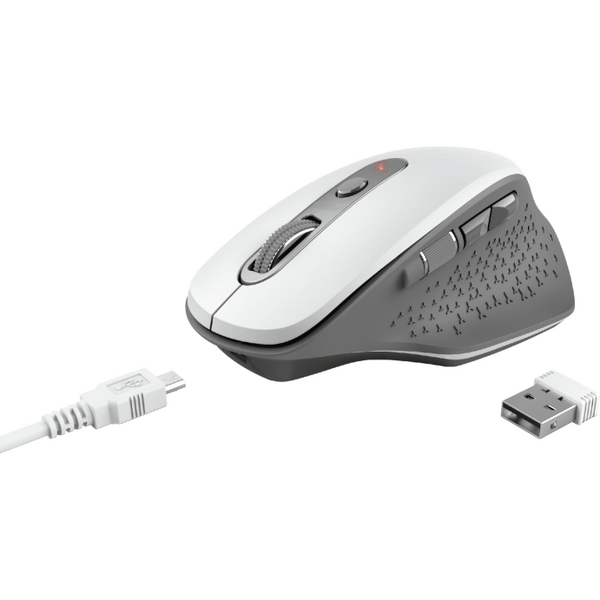 Mouse Trust Ozaa, Rechargeable Wireless, alb