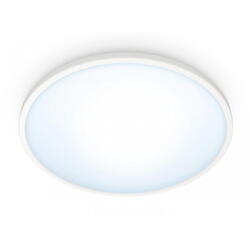 Plafoniera LED WiZ SuperSlim, Wi-Fi, Bluetooth, 14W, 1300 lm, lumina alba (2700-6500K), IP20, 24.2cm, Metal/Plastic, Alb