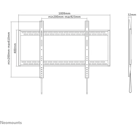 Suport TV de perete, Neomounts by Newstar LFD-W1000, Fix, 60"- 100", VESA 900x600mm, suporta pana la 125kg, negru