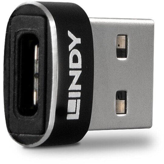 Adaptor Lindy LY-41884, USB 2.0 Type A to Type C, negru
