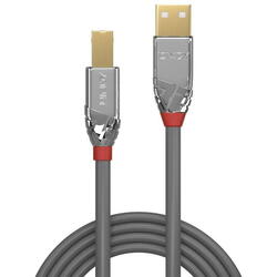 Cablu transfer Lindy LY-36642, USB 2.0 Type A to B, 2m, Cromo Line