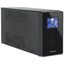 UPS Serioux Line Interactive 1200LI, ecran LCD, capacitate 1200VA/720W, 4 prize Schuko , baterie 12 V / 7.0 Ah × 2, timp mediu de functionare pe baterii 10 min - 50% sarcina, management USB/RJ45, software inclus