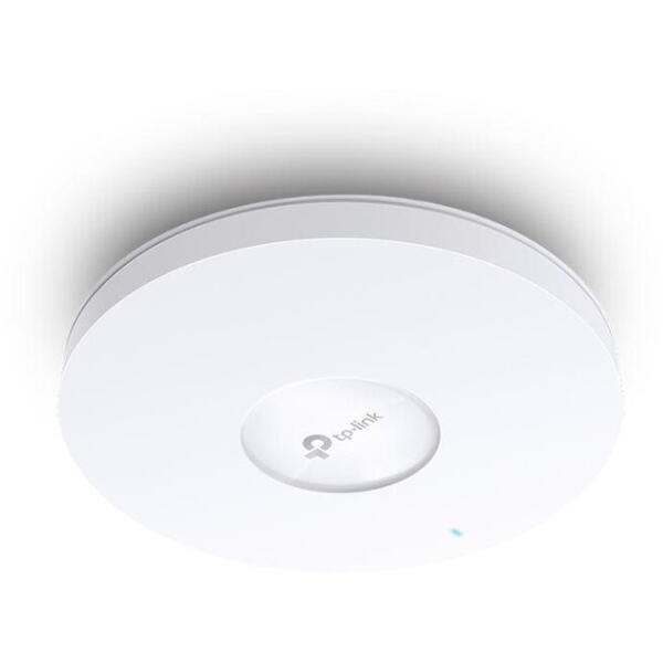 TP-Link Wireless Access Point EAP650, AX3000 Wireless Dual Band Indoor, 1× Gigabit Ethernet (RJ-45) Port (Support 802.3at PoE), antenna interna: 2.4 GHz: 2× 4 dBi, 5 GHz: 4× 5 dBi, Standarde Wireless: IEEE 802.11ax/ac/n/g/b/a, Rată de Semnal: 5 GHz: Până