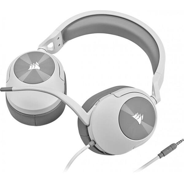 Casti cu microfon Corsair HS55 STEREO, Multi-platform Gaming and Mobile, 20Hz-20KHz, 32ohm, 114db, driver 50mm, alb