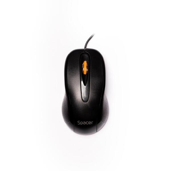 MOUSE Spacer, PC sau NB, cu fir, USB, optic, 1000 dpi, butoane/scroll 3/1, negru, SPMO-F01