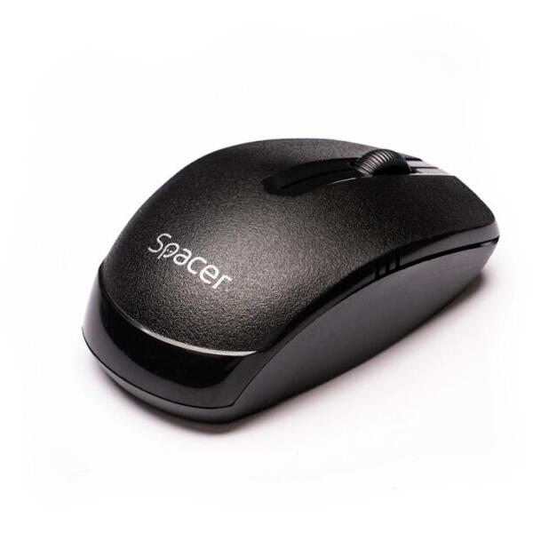 MOUSE Spacer, PC sau NB, fara fir, USB 2.4 GHz, optic, 1000 dpi, butoane/scroll 3/1, negru, SPMO-161