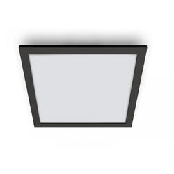 Panou LED WiZ Panel SQ, Wi-Fi, control vocal, 12W, 1000 lm, lumina alba (2700-6500K), IP20, 30cm, Negru