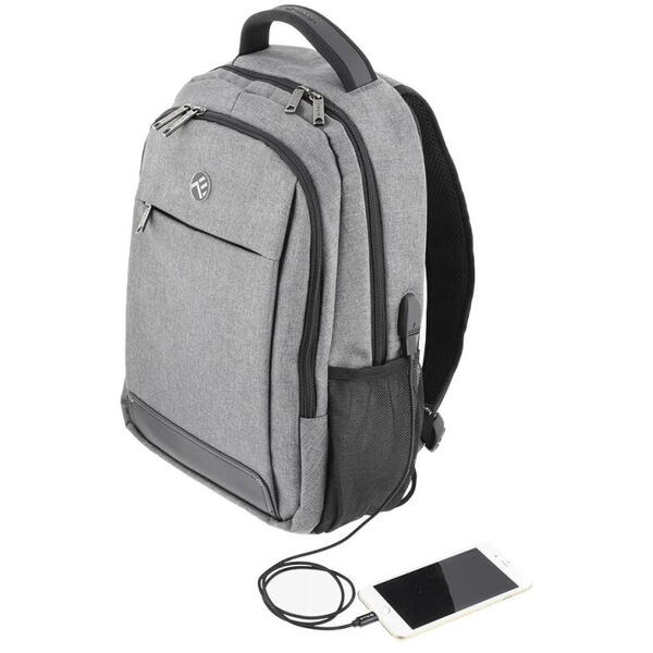 Rucsac laptop Tellur USB 15.6" Gri