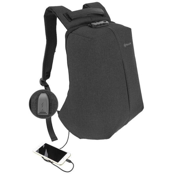 Rucsac laptop Tellur Antifurt V2, cu port USB, 15.6", negru