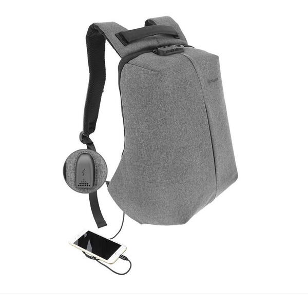 Rucsac laptop Tellur Antifurt V2, cu port USB, 15.6", gri